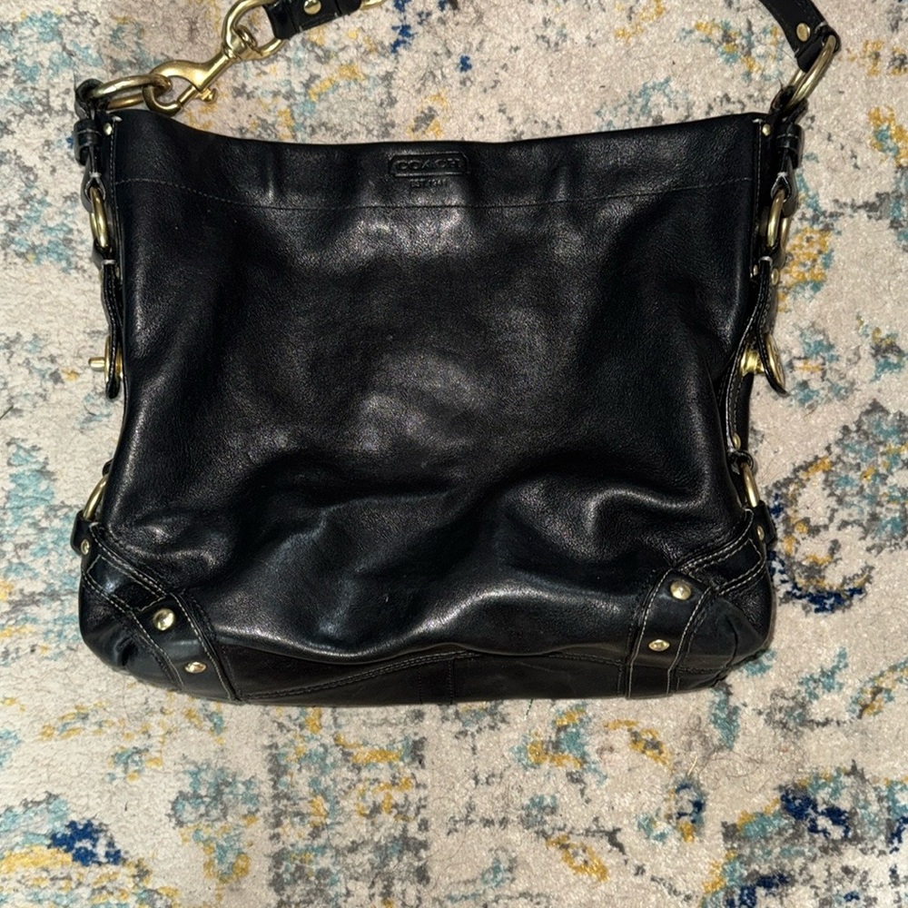 Coach Black Leather Women's Bag